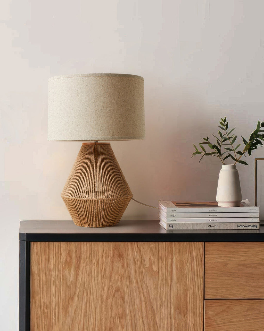 KumoWeave Hamp Skrivebordslampe med Miljøvenligt Væv og Japansk Minimalistisk Design