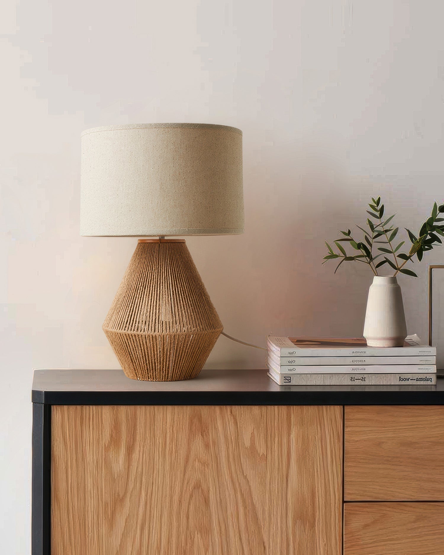 KumoWeave Hamp Skrivebordslampe med Miljøvenligt Væv og Japansk Minimalistisk Design