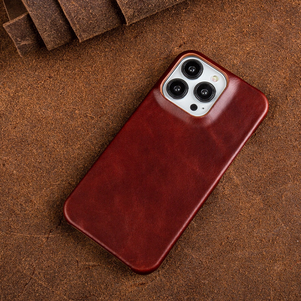 Nova Creations kožené pouzdro na iPhone s voskovou úpravou Elegant Edition
