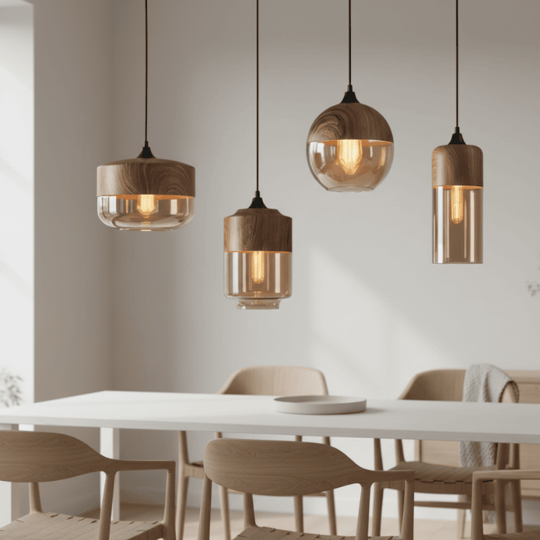 Lámpara de techo de madera nórdica SkandiGlow para iluminación contemporánea del hogar