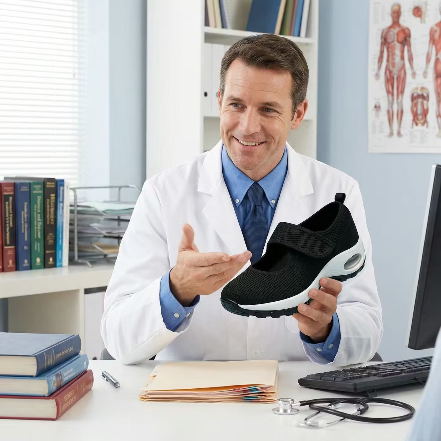 Sapatos StepSure com Sola Almofadada e Ajuste Largo para Conforto Leve e Pés Sensíveis