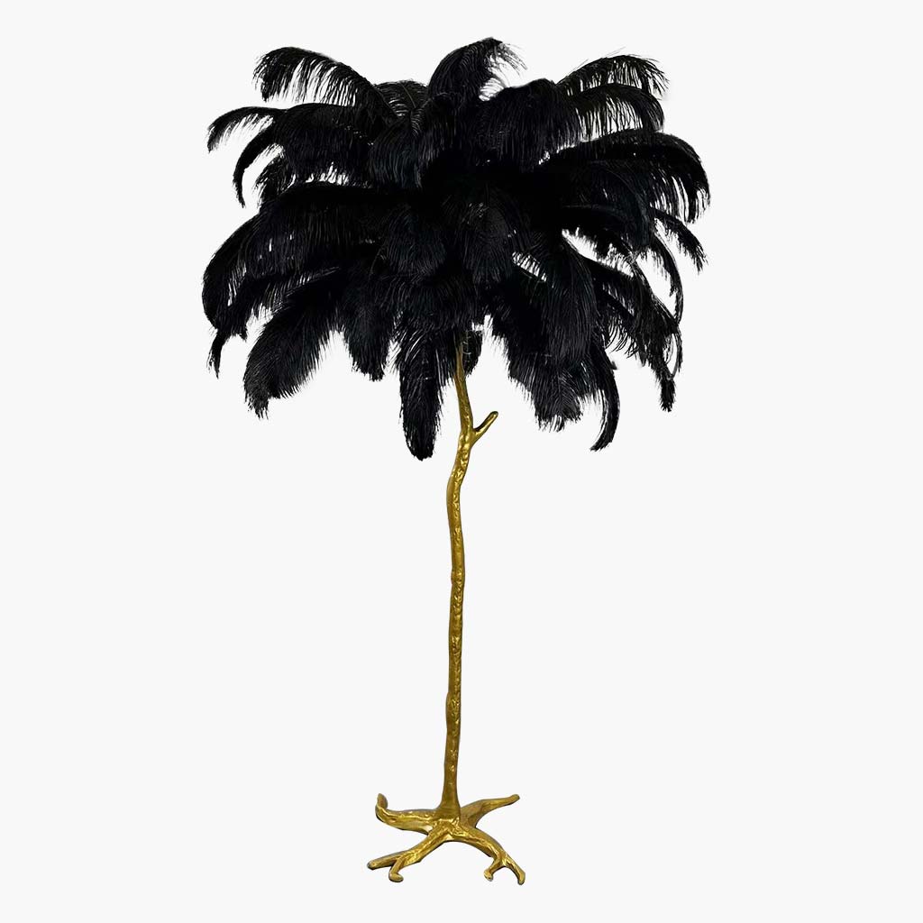 Elegant Ostrich Feather Modern Floor Lamp For Living Room Decor