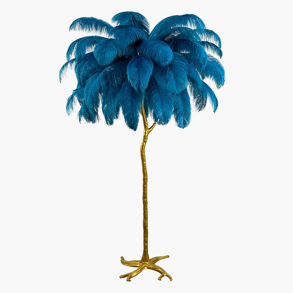 Elegant Ostrich Feather Modern Floor Lamp For Living Room Decor
