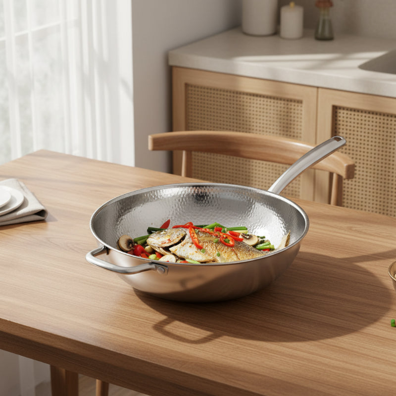 Ironwave titán wok hajlított aljjal indukciós használathoz