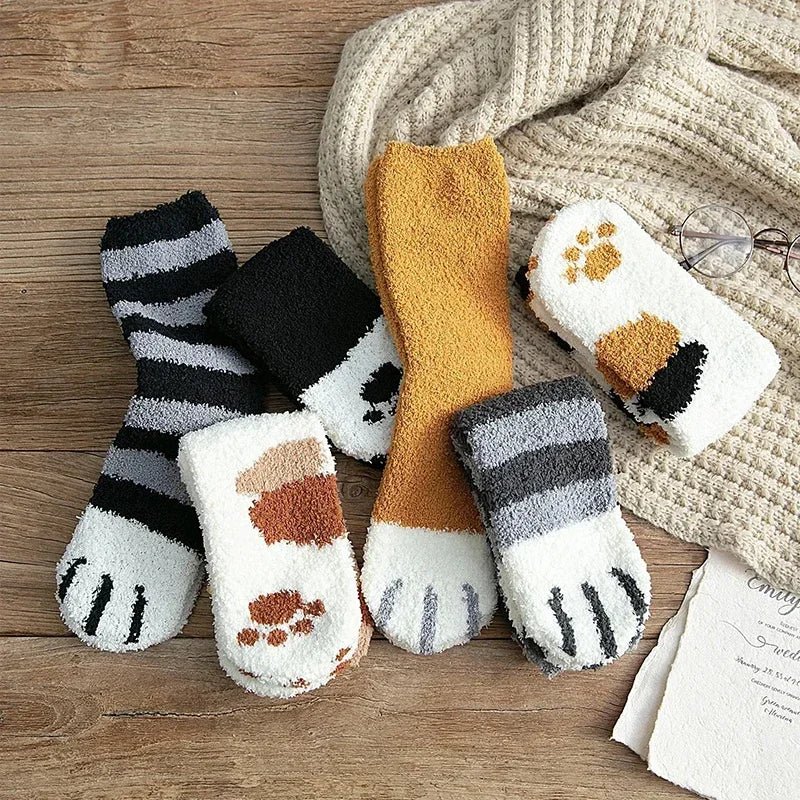 Calcetines de dibujos animados con huellas de gato PawPrints para mujer, algodón supremo suave y cómodo