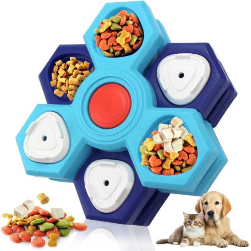 Interaktiver Flow-Trichter-Hundespielzeug-Futterspender für langsames Fressen und geistige Anregung