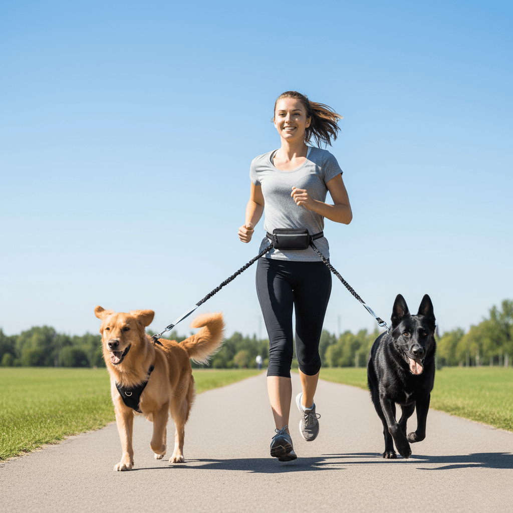 NovaStride Comfort vadderat handsfree hundkoppel för träning och promenader