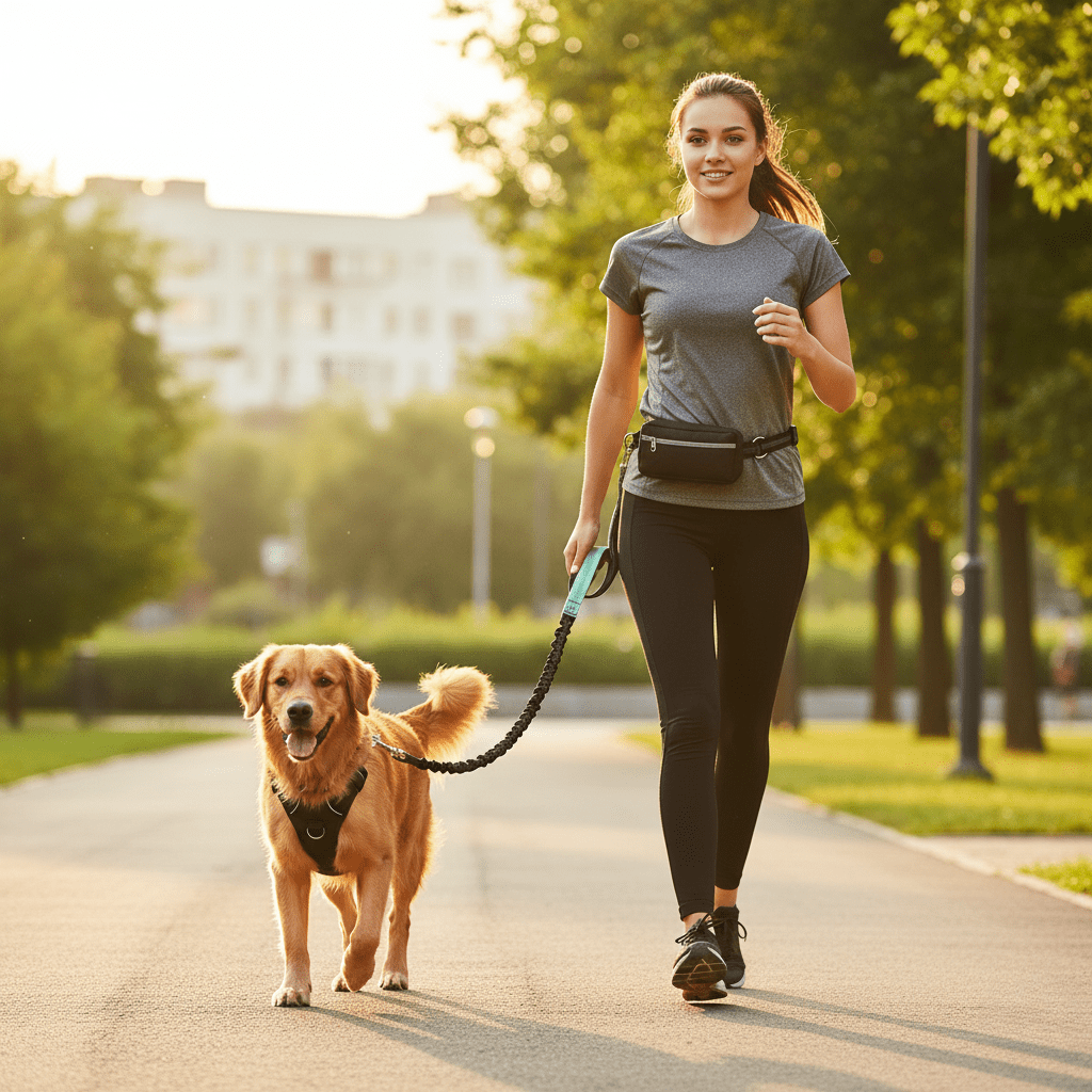 NovaStride Comfort vadderat handsfree hundkoppel för träning och promenader