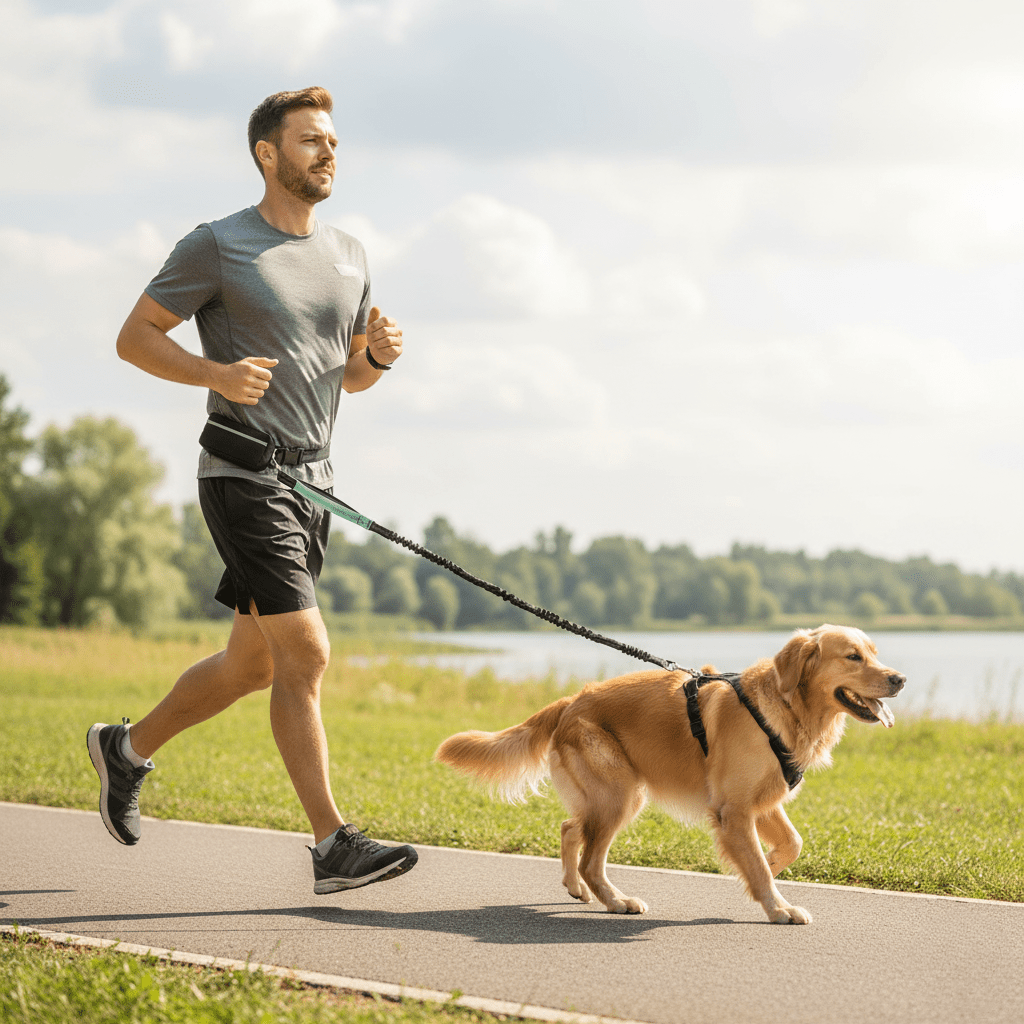 NovaStride Comfort vadderat handsfree hundkoppel för träning och promenader