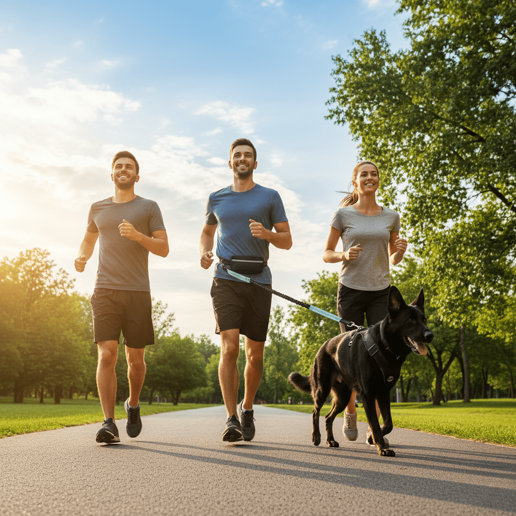 NovaStride Comfort vadderat handsfree hundkoppel för träning och promenader