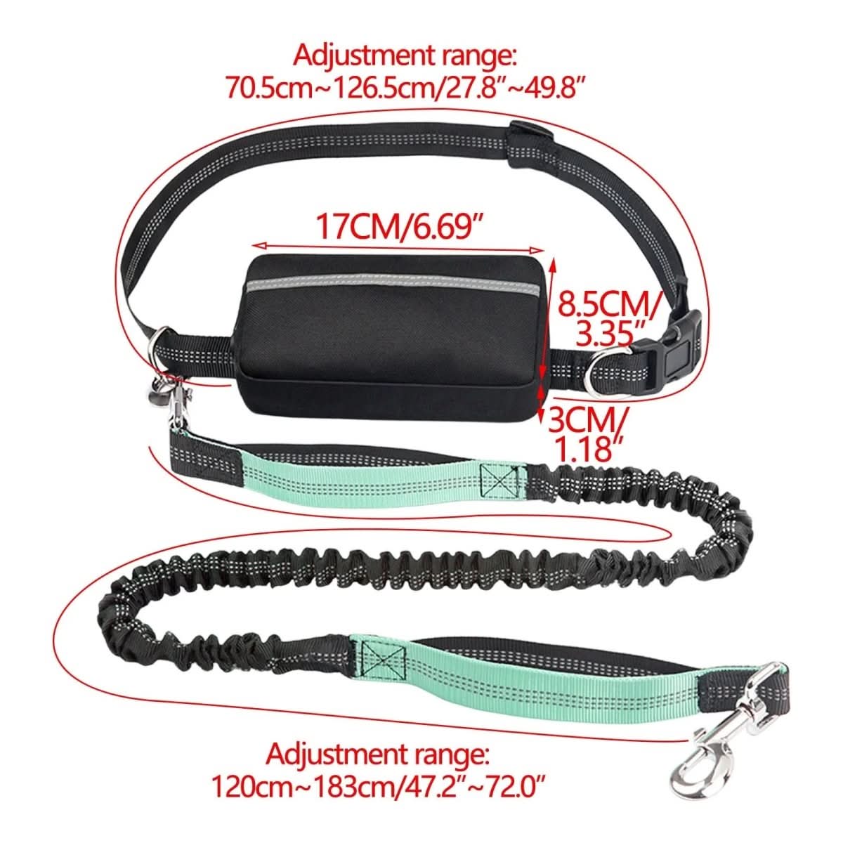 NovaStride Comfort vadderat handsfree hundkoppel för träning och promenader