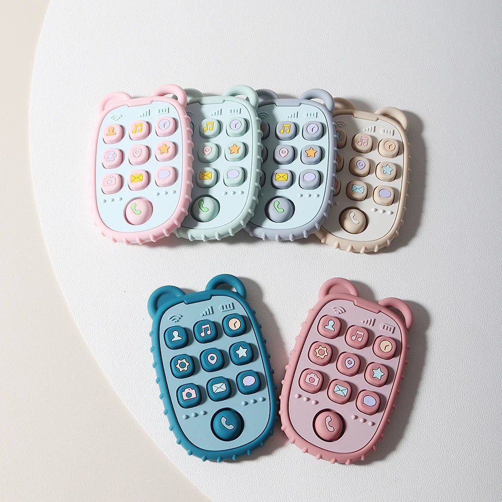 Móvil colgante NurtureNest con anillo de silicona para la dentición, para manos pequeñas, alivio suave para las encías