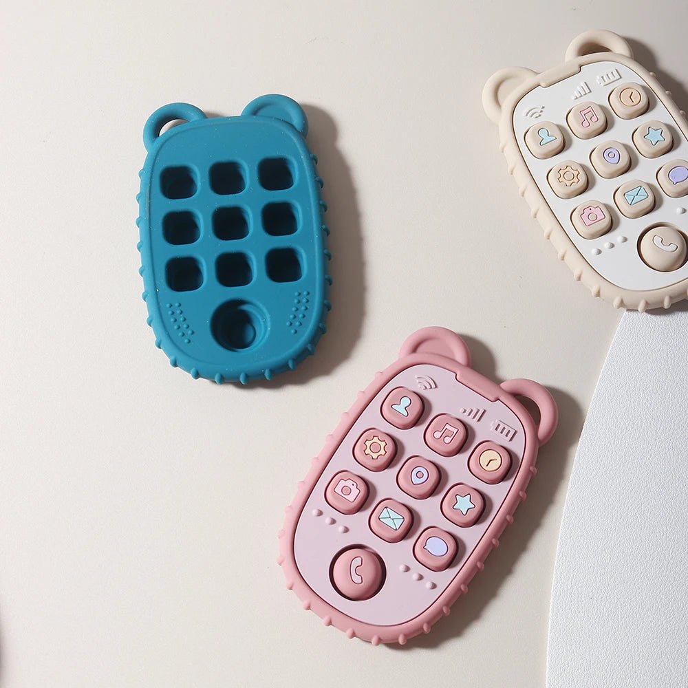 Móvil colgante NurtureNest con anillo de silicona para la dentición, para manos pequeñas, alivio suave para las encías