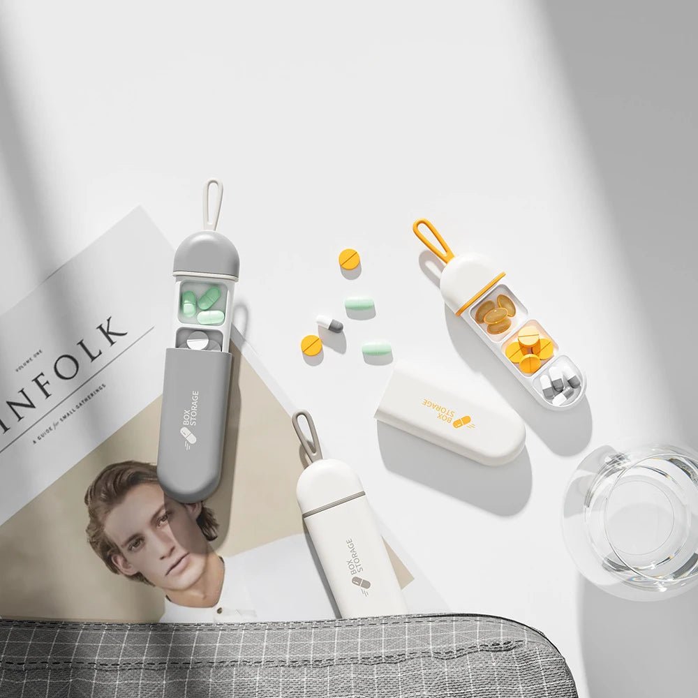 حافظة حبوب محمولة PulseGuard للمسافرين، تخزين آمن ومضغوط