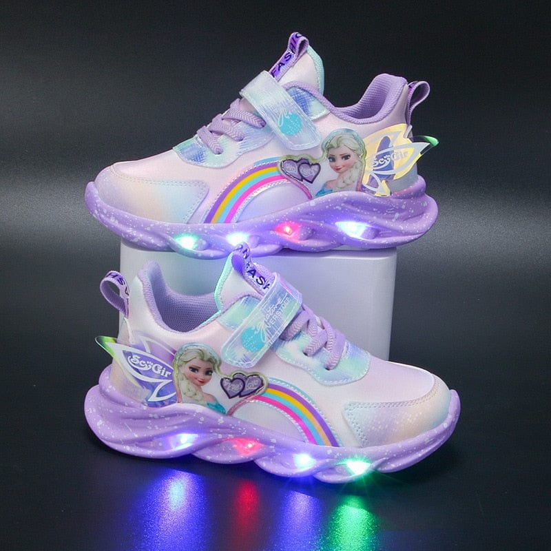 LumaStride Princess LED Sneakers for Kids with Secure Traction and Lights