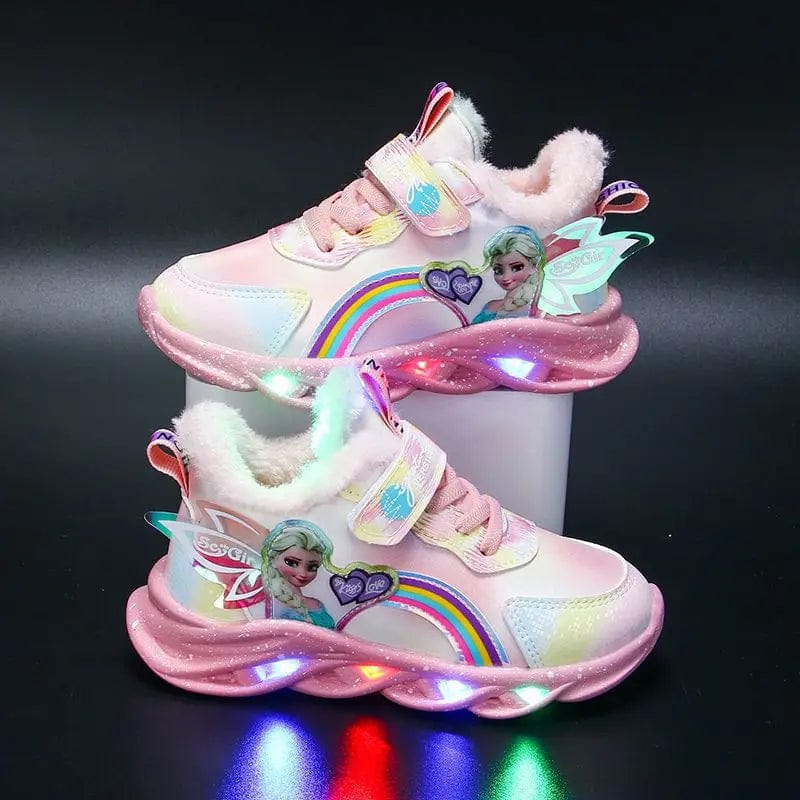 LumaStride Princess LED Sneakers for Kids with Secure Traction and Lights