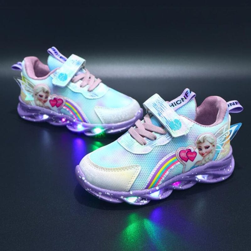 LumaStride Princess LED Sneakers for Kids with Secure Traction and Lights