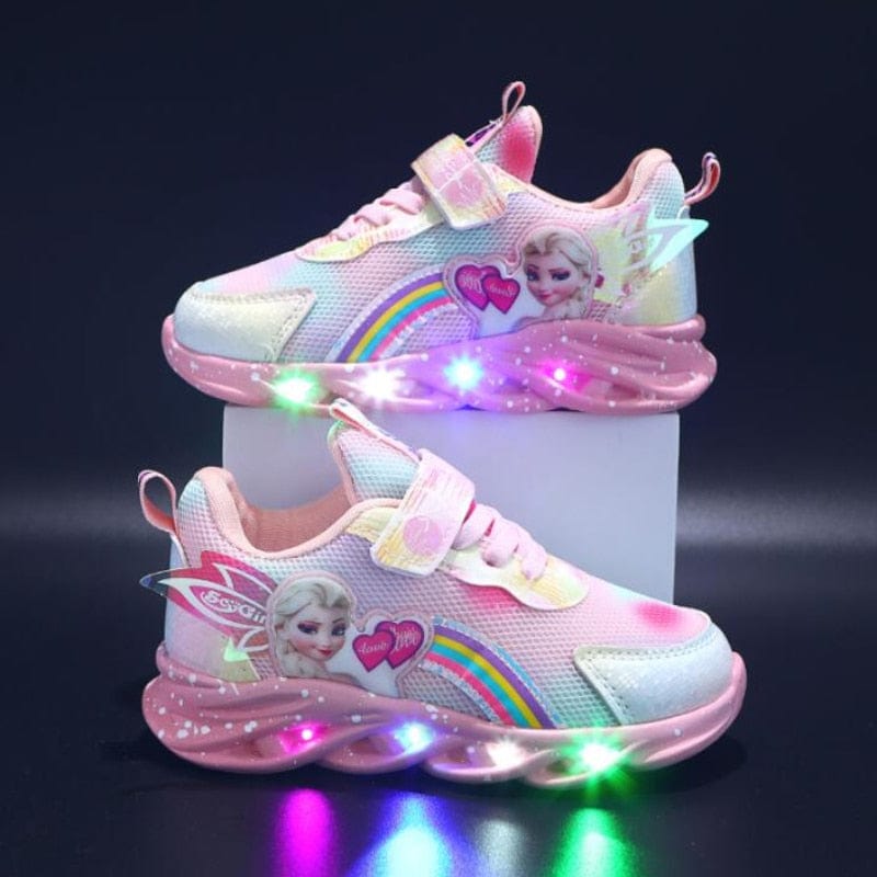 LumaStride Princess LED Sneakers for Kids with Secure Traction and Lights