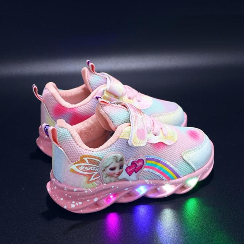 LumaStride Princess LED Sneakers for Kids with Secure Traction and Lights