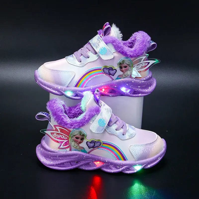 LumaStride Princess LED Sneakers for Kids with Secure Traction and Lights
