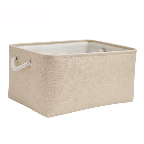 Cesta de Almacenamiento de Lino Aurora Ecológica para Dormitorio y Sala de Estar