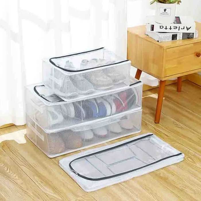 VistaBox Clear View Stackable Shoe Box With Ventilation And Waterproof Protection