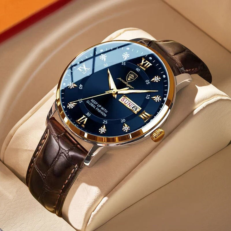 Orologio da uomo luminoso impermeabile in acciaio inox per uso quotidiano