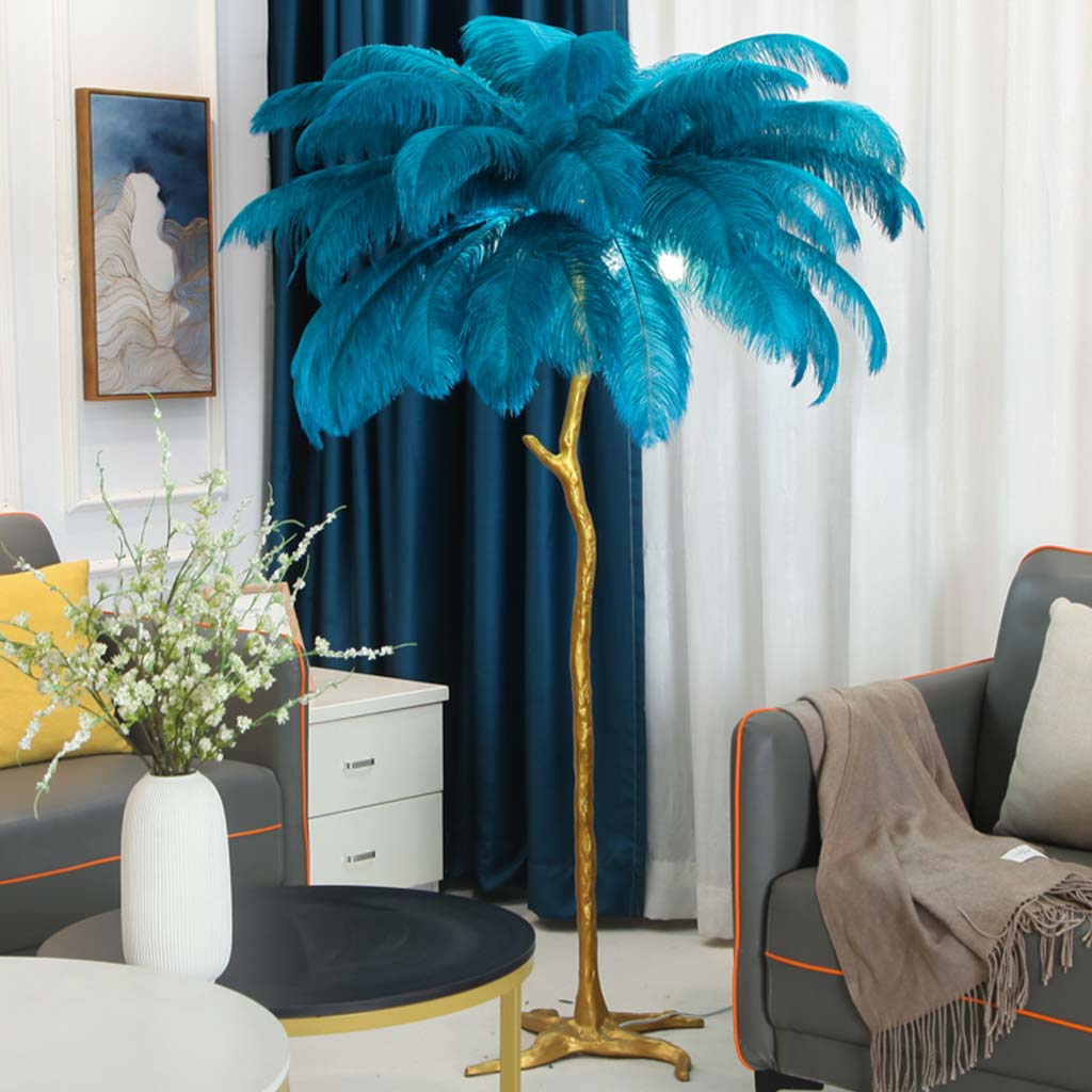 Elegant Ostrich Feather Modern Floor Lamp For Living Room Decor