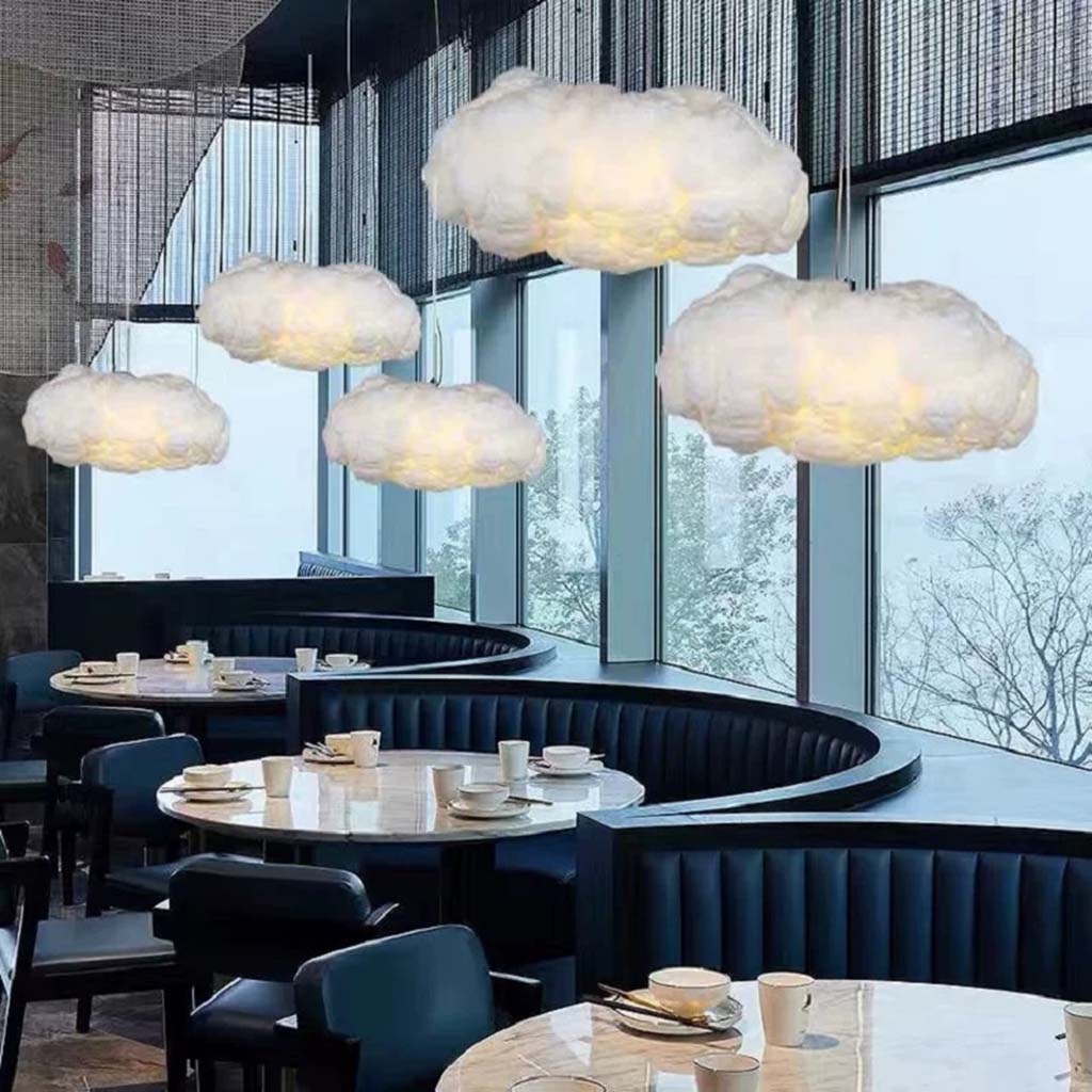 Lustră din bumbac cu estetică nordică de nori pentru interioare moderne