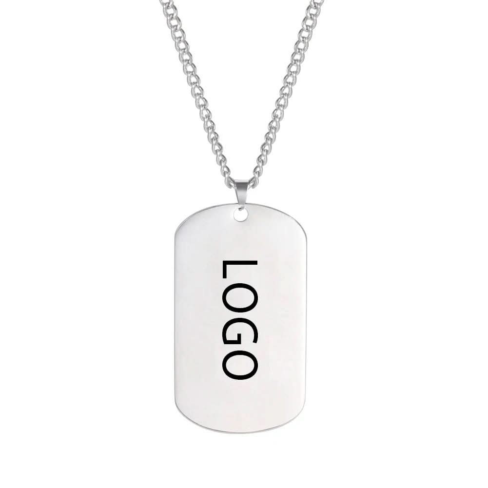 Collar de placa para perro de acero inoxidable NovaForge grabado para hombres, duradero e impermeable