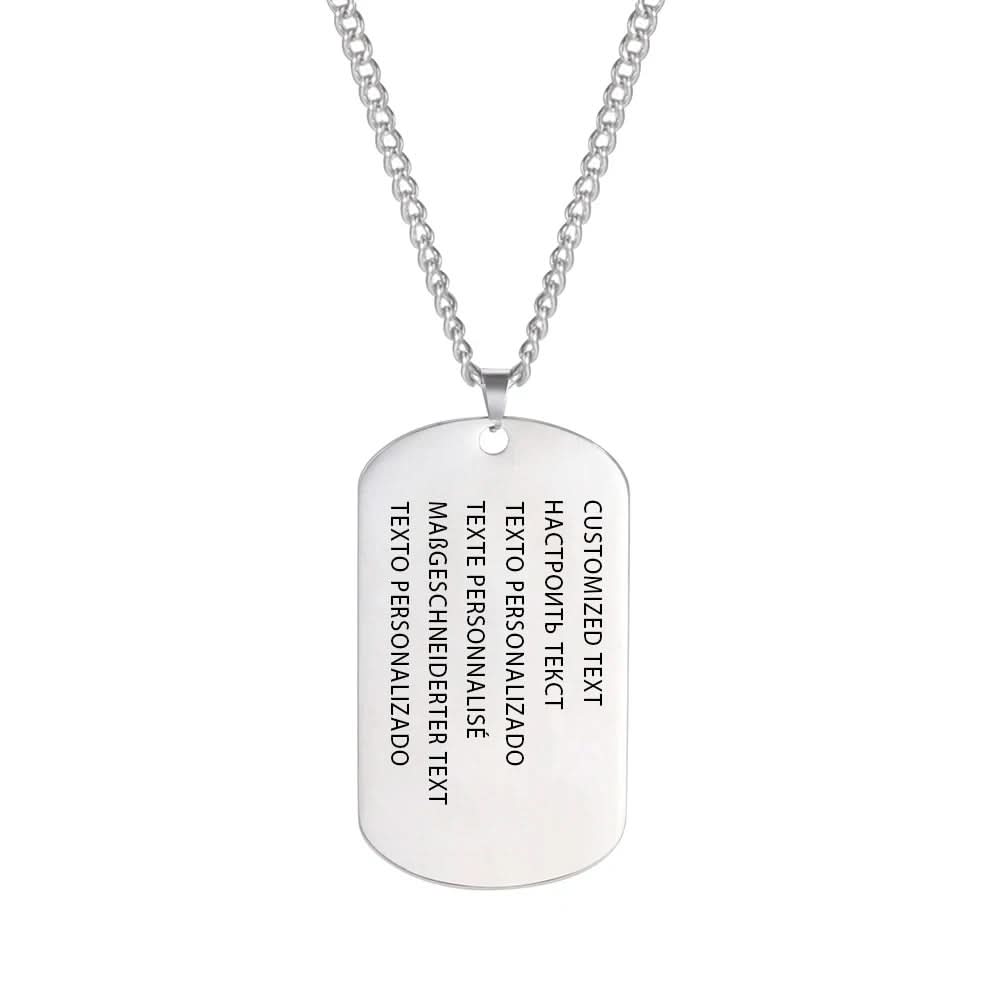 Collar de placa para perro de acero inoxidable NovaForge grabado para hombres, duradero e impermeable