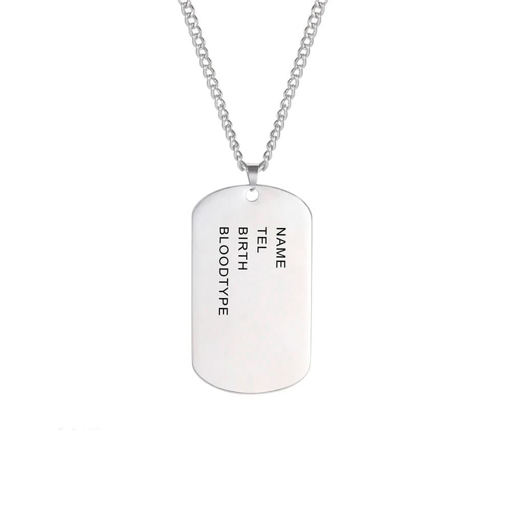 Collar de placa para perro de acero inoxidable NovaForge grabado para hombres, duradero e impermeable