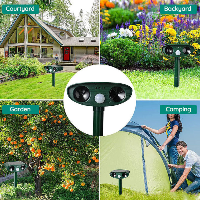 Raccoon Outdoor Ultrasonic Repeller - Solar-powered Ultrasonic Animal and Pest Control - Get rid of raccoons within 48 hours