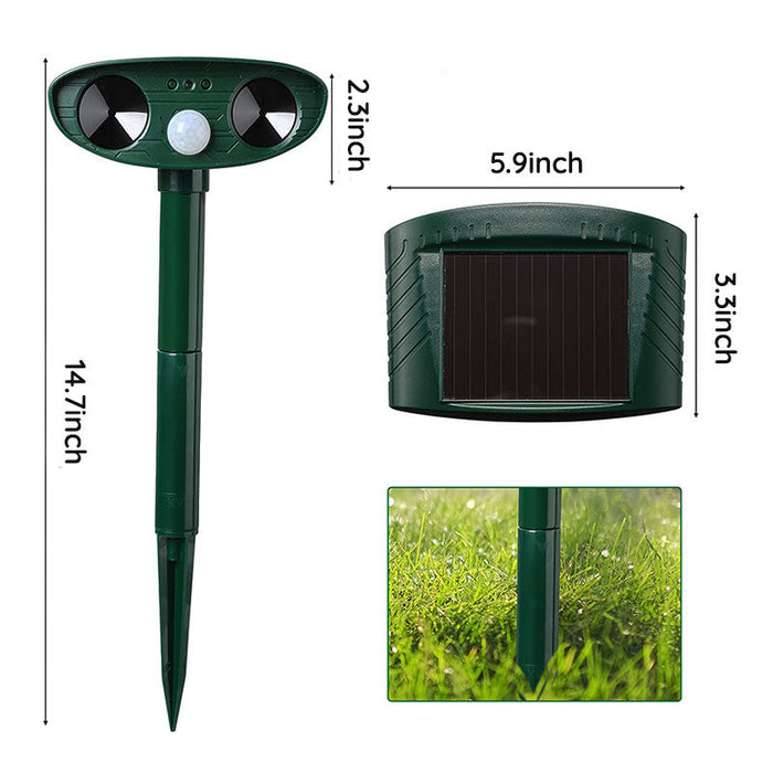Raccoon Outdoor Ultrasonic Repeller - Solar-powered Ultrasonic Animal and Pest Control - Get rid of raccoons within 48 hours