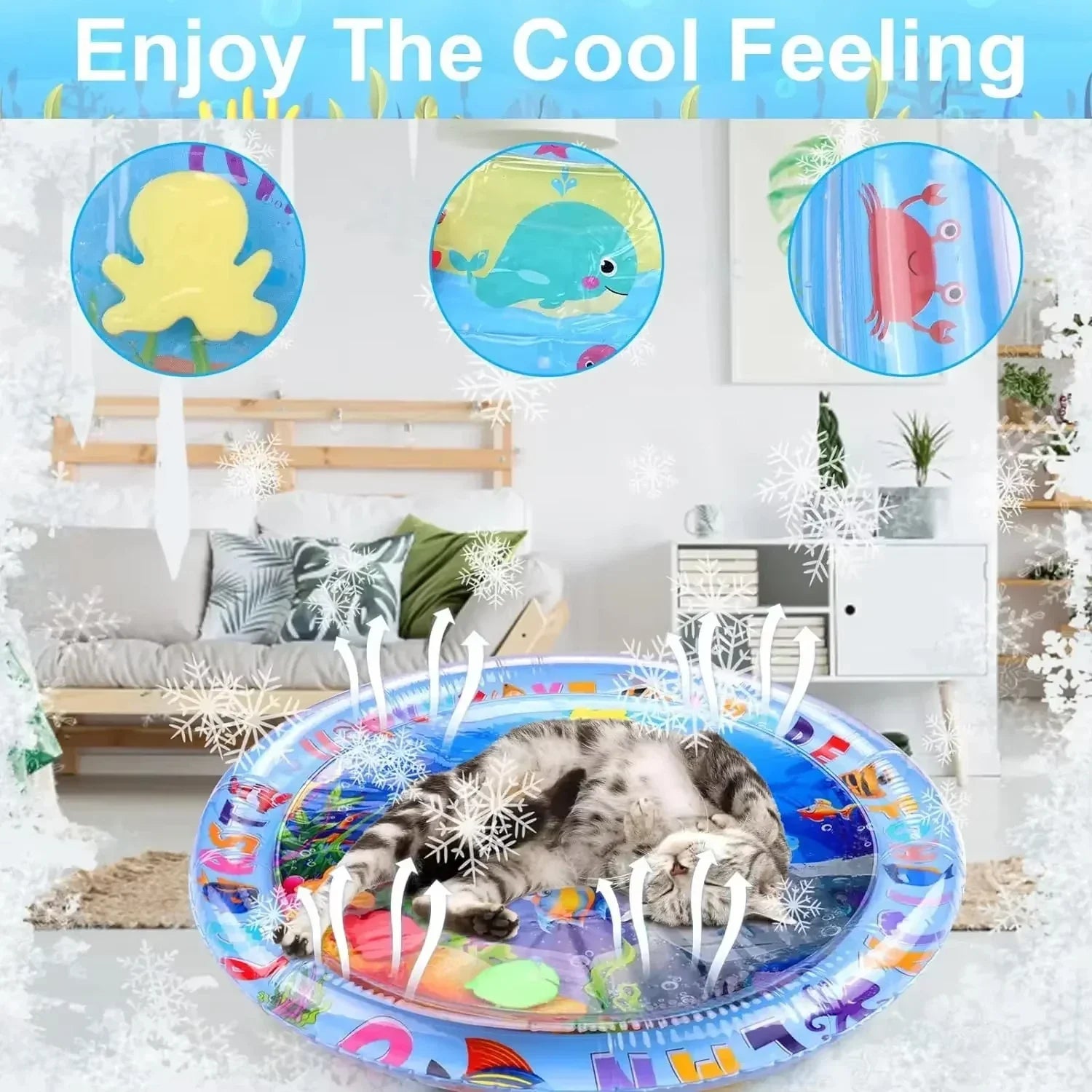 Oceanpaws Water Play Mat, Inflatable Cooling Sensory Pad For Pets