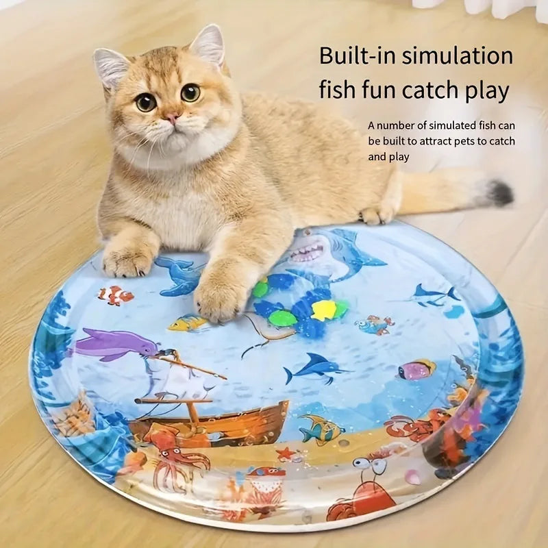 Oceanpaws Water Play Mat, Inflatable Cooling Sensory Pad For Pets