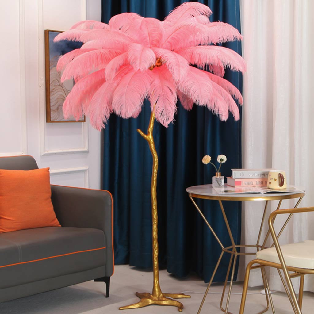 Elegant Ostrich Feather Modern Floor Lamp For Living Room Decor