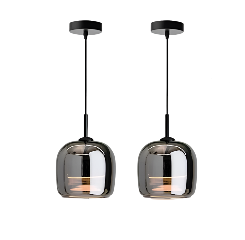 Nordic Pendant Light in Black Glass for Kitchen Island and Dining Room