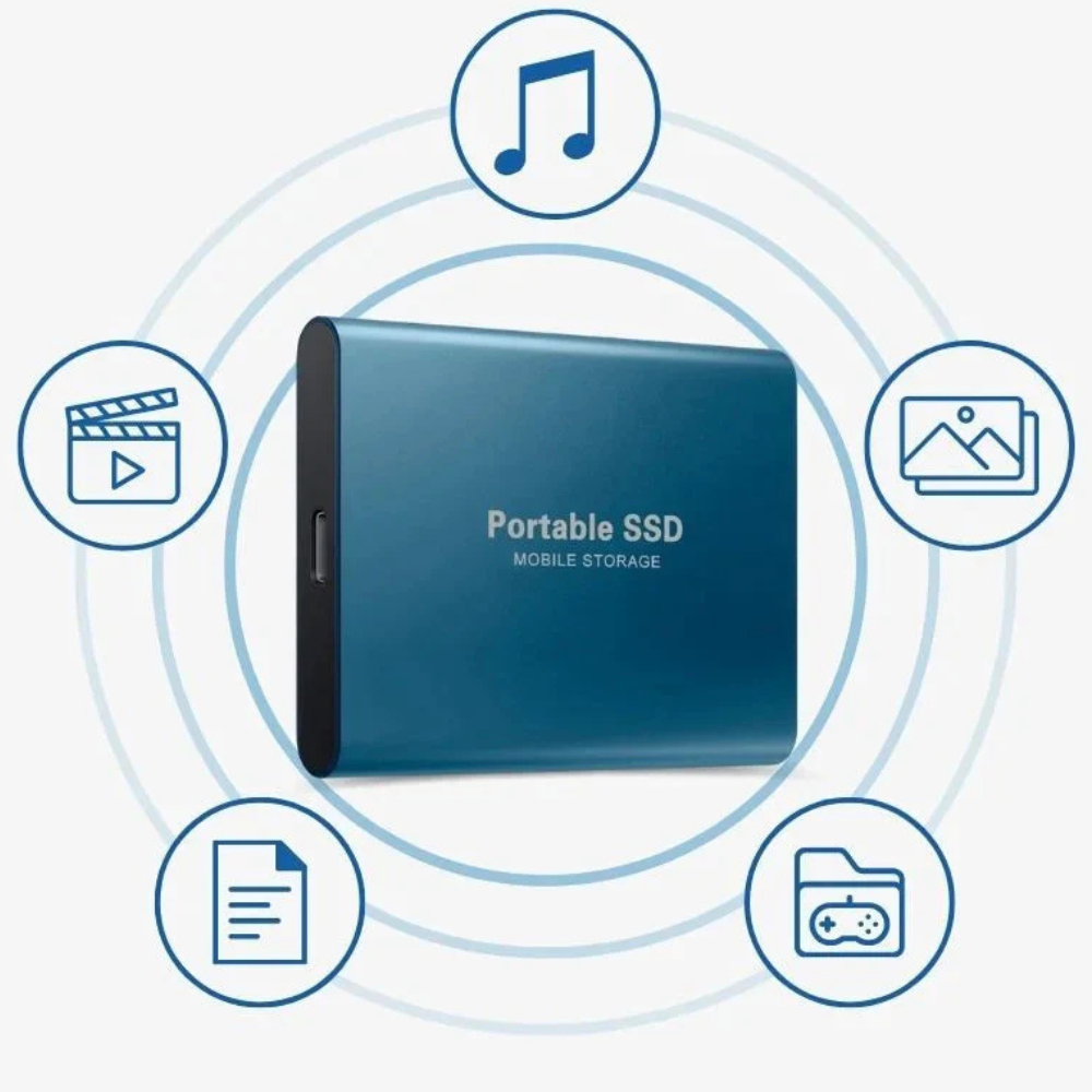 Alüminyum USB-C Harici SSD, Dizüstü ve Masaüstü Bilgisayarlar için Darbeye Dayanıklı