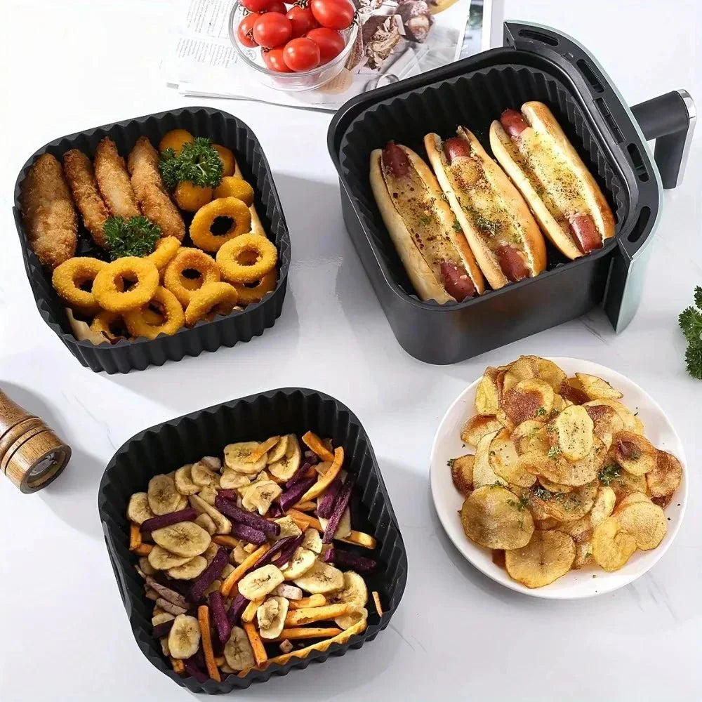 Nova Breeze firkantede silikoninnlegg for airfryer, non-stick og gjenbrukbare