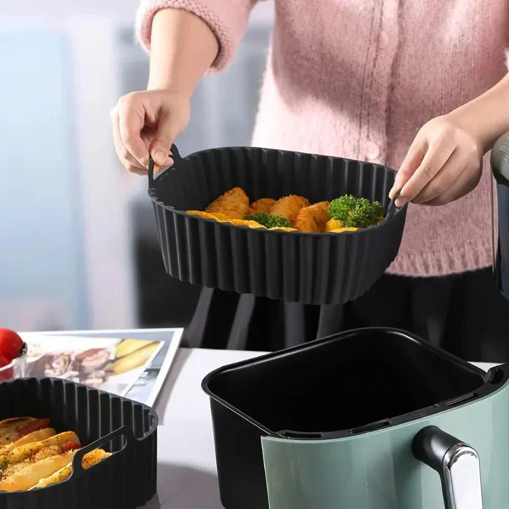 Nova Breeze firkantede silikoninnlegg for airfryer, non-stick og gjenbrukbare