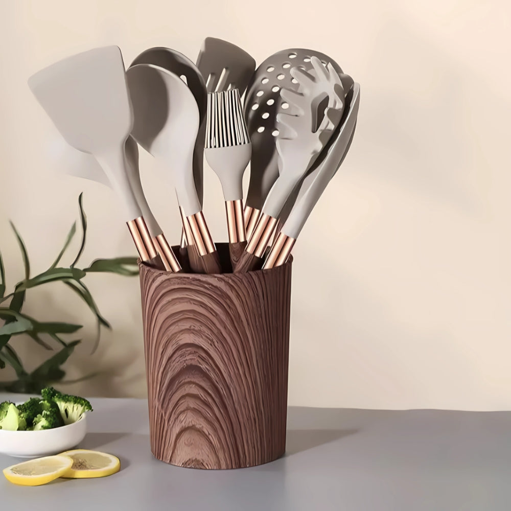 Silvoria 10-delars silikonredskap med värmebeständig design