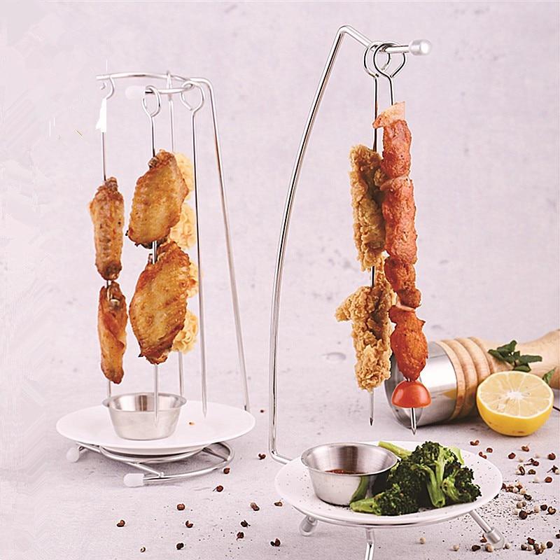 Conjunto de Espetadas Grillmaster Premium em Aço Inoxidável com Suporte Ajustável