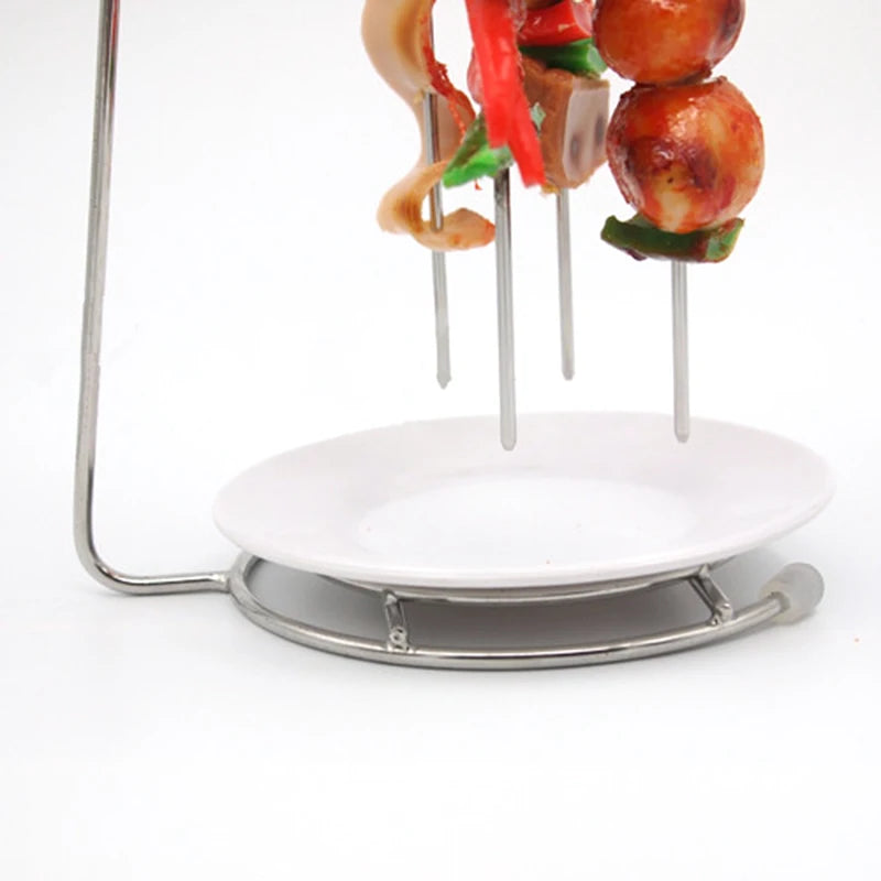 Conjunto de Espetadas Grillmaster Premium em Aço Inoxidável com Suporte Ajustável