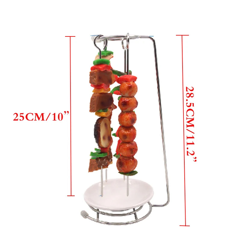 Conjunto de Espetadas Grillmaster Premium em Aço Inoxidável com Suporte Ajustável