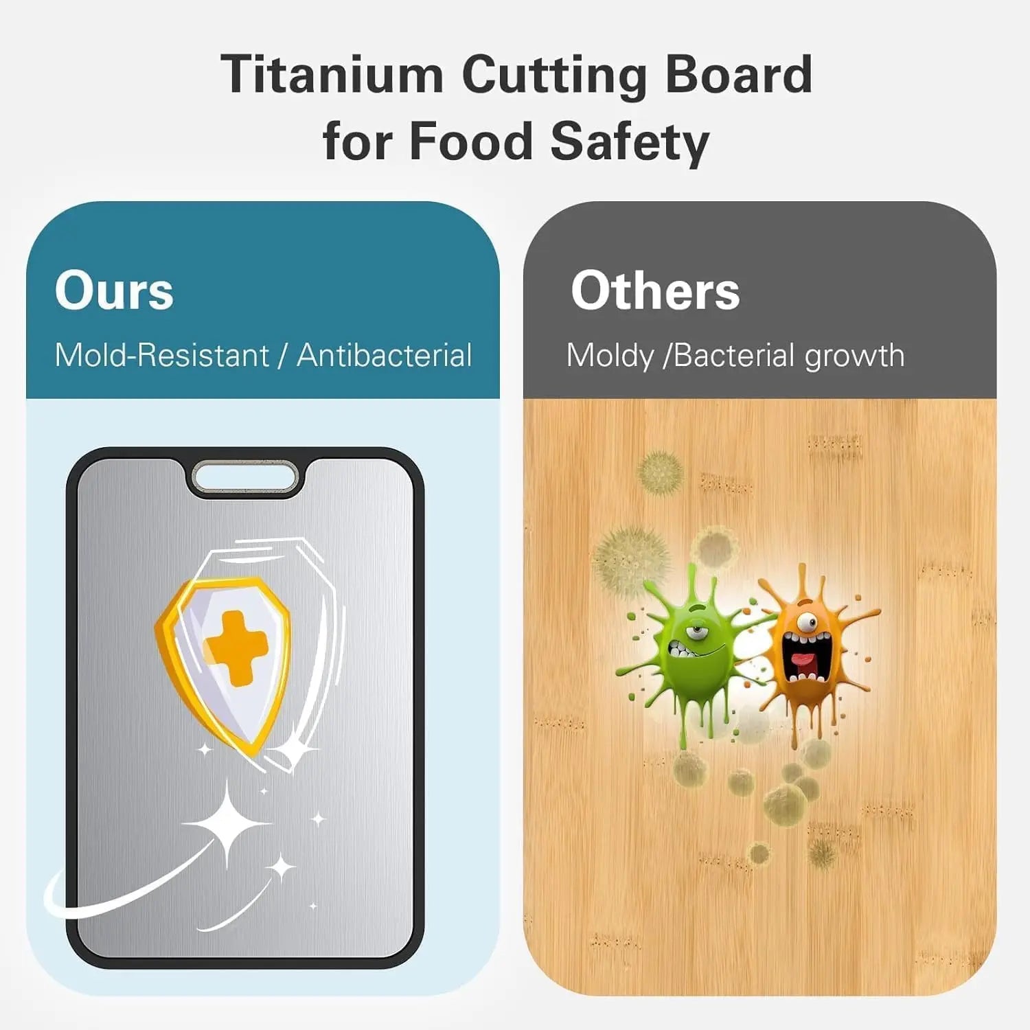 LumaSlice Titanium Cutting Board With Dual-Sided Non Slip Grip Surface