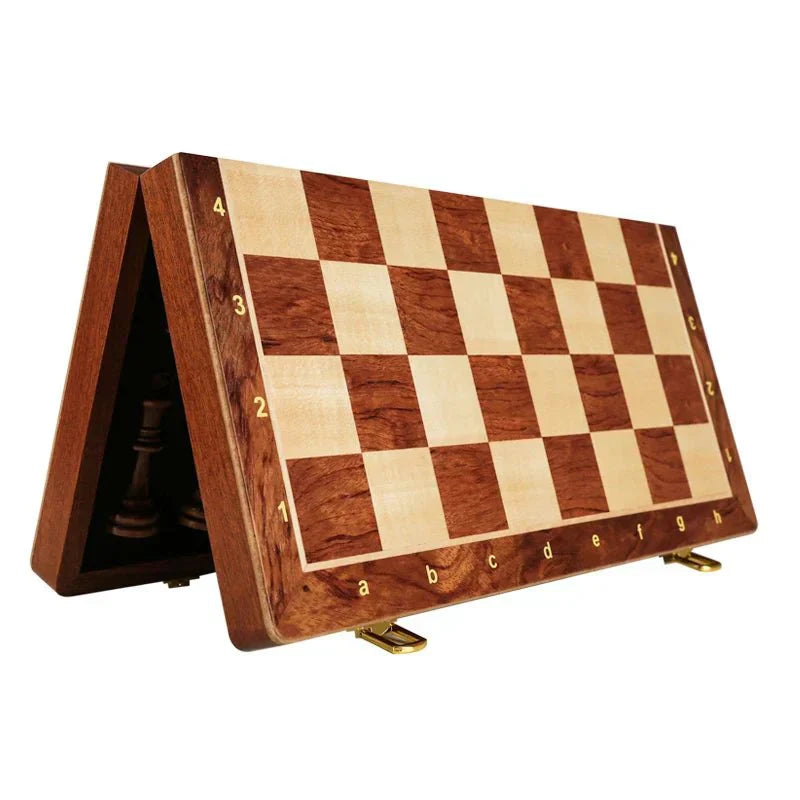Set de ajedrez Aurora Deluxe con tablero plegable de nogal