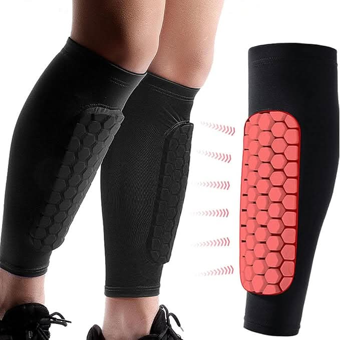 Caneleiras ShieldFlex com Suporte para Tornozelo para Jogadores de Futebol, Conforto Respirável