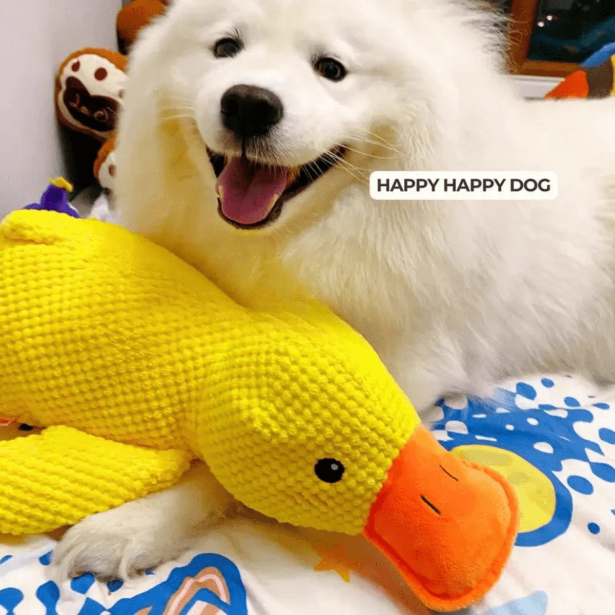 CuddleQuack Plyschleksak för hundar hållbar mjuk kvackande anka komfort