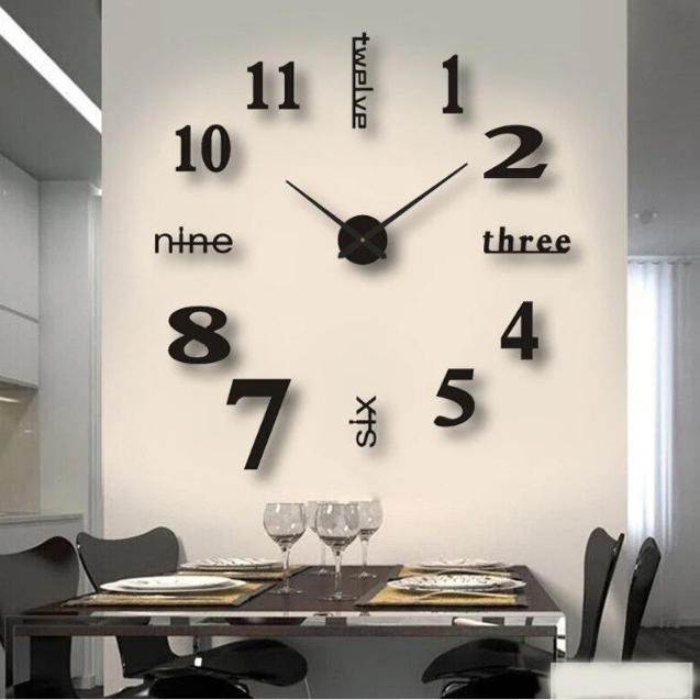 Sleek Modern Wall Clock With 3D Numerals That Float